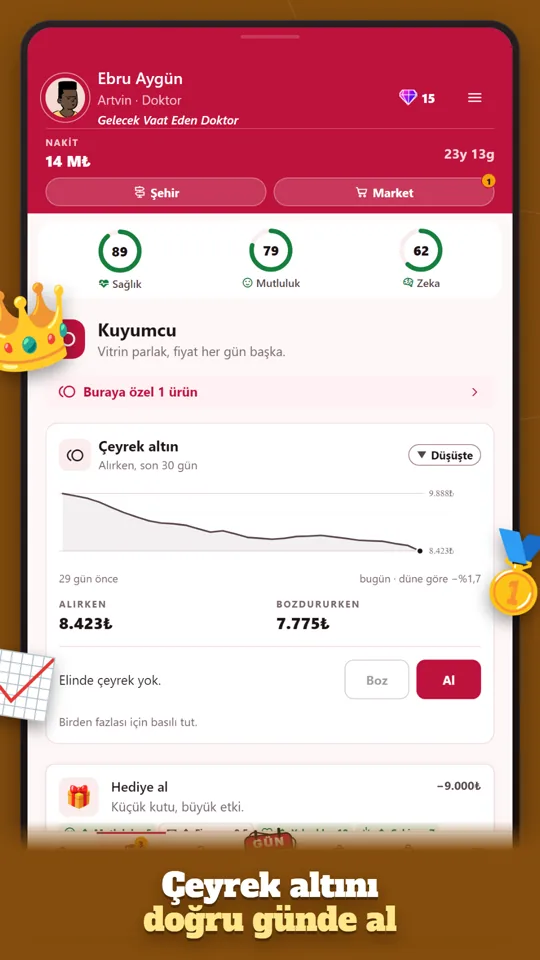 Kuyumcuda çeyrek altın