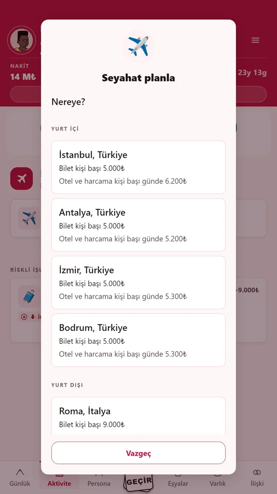 Seyahat planı